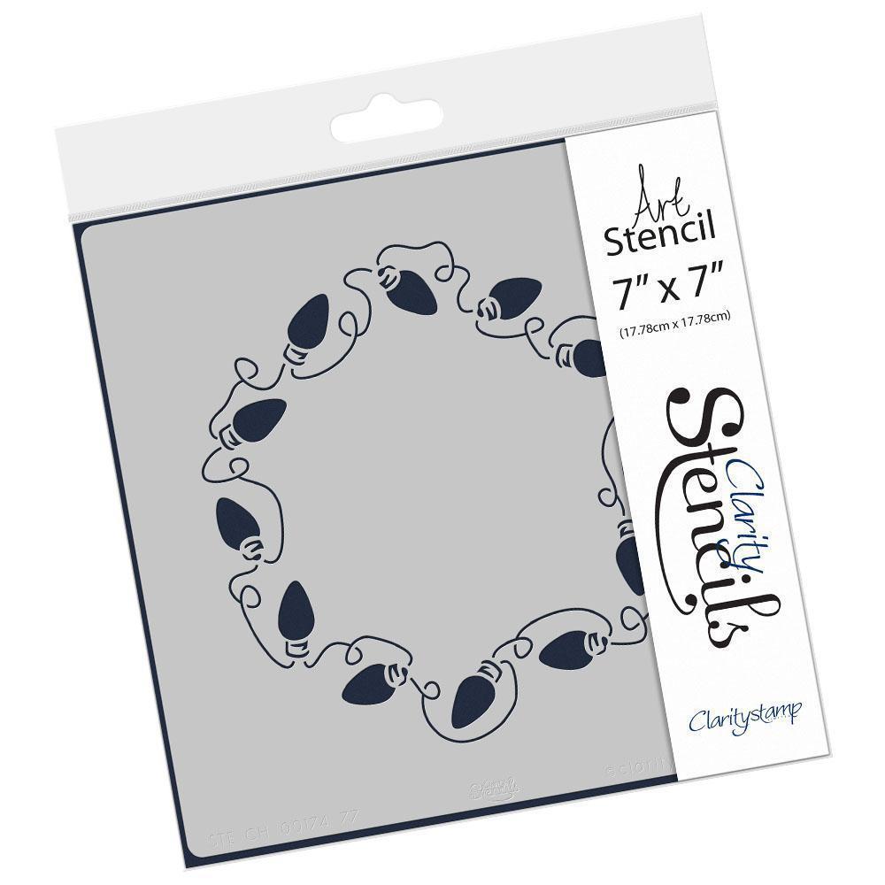Fairy Lights Wreath 7" x 7" Stencil