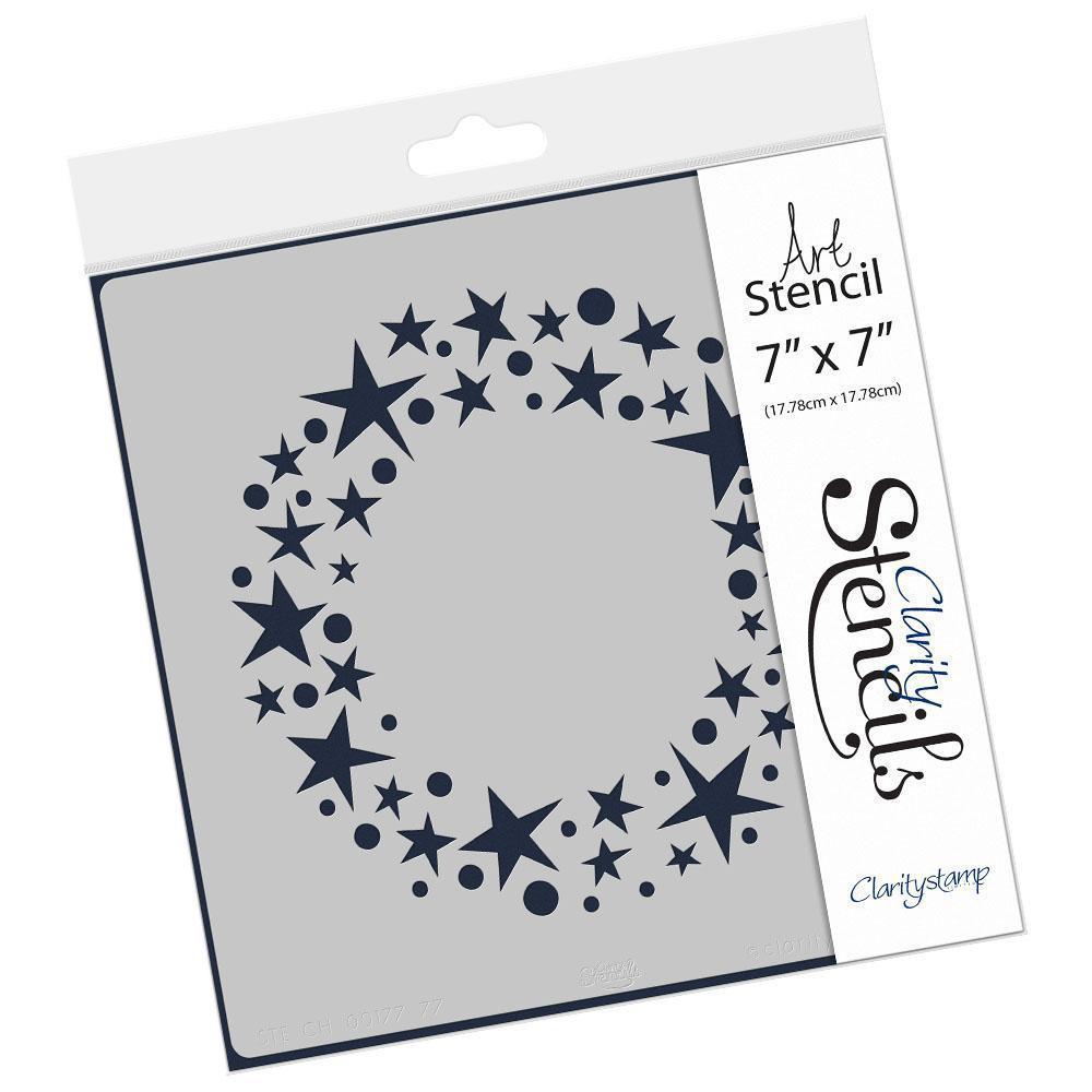 Stars Wreath 7" x 7" Stencil