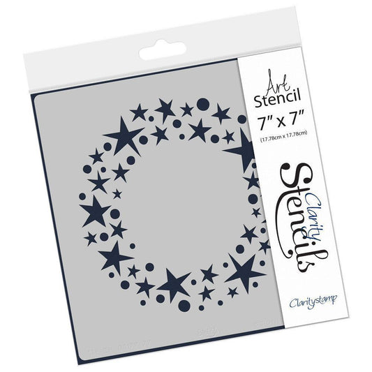 Stars Wreath 7" x 7" Stencil