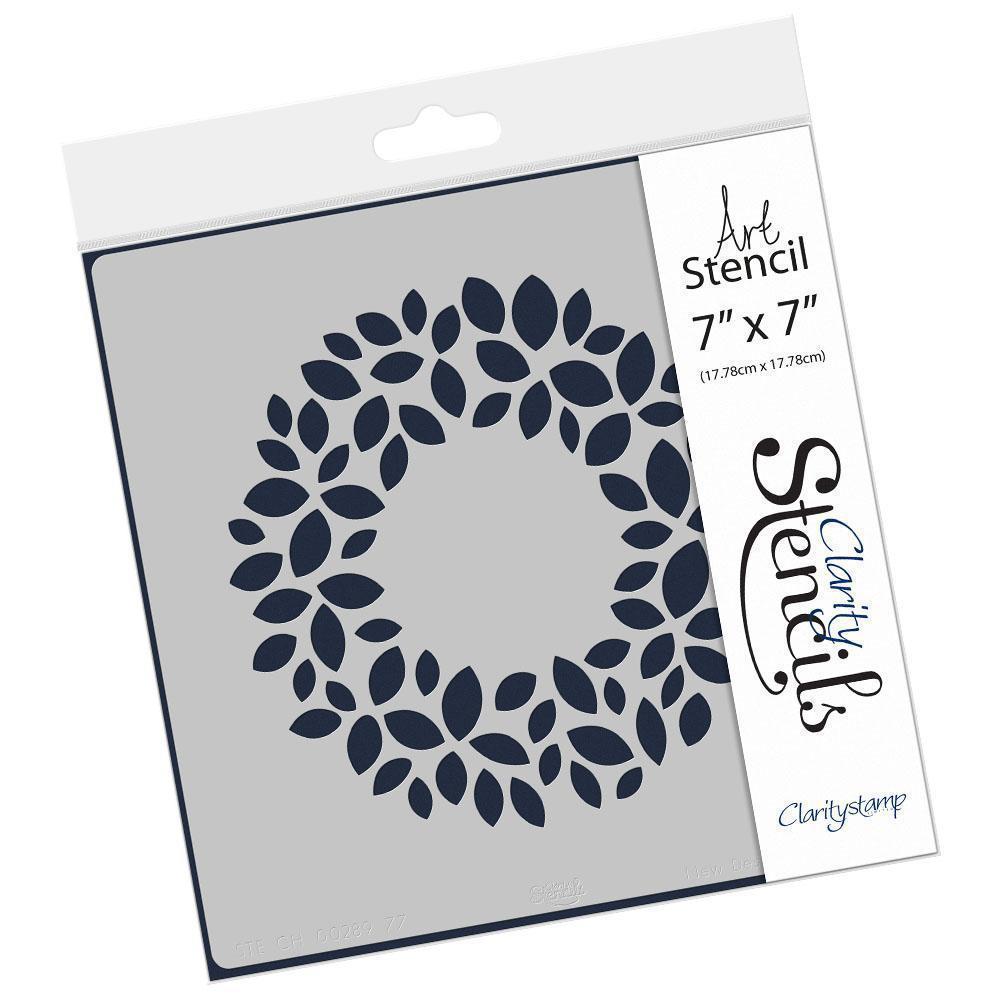 NDSC 17 Leaf Wreath 7" x 7" Stencil