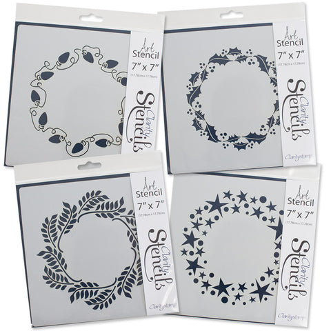 Christmas Wreaths 7" x 7" Stencil Collection