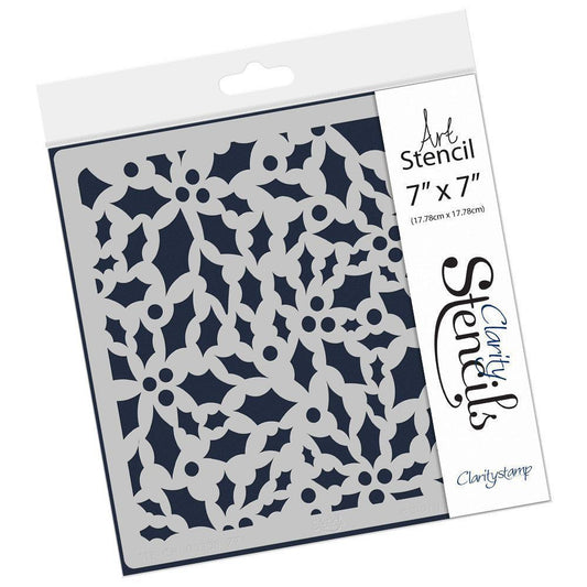 Christmas Holly Shape 7" x 7" Stencil