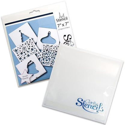 Festive 7" x 7" Stencil & Folder Collection