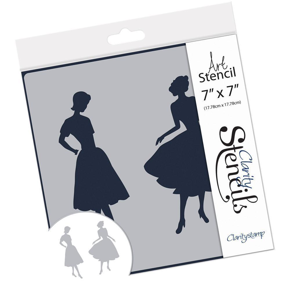 Elegant Ladies 2 7" x 7" Stencil