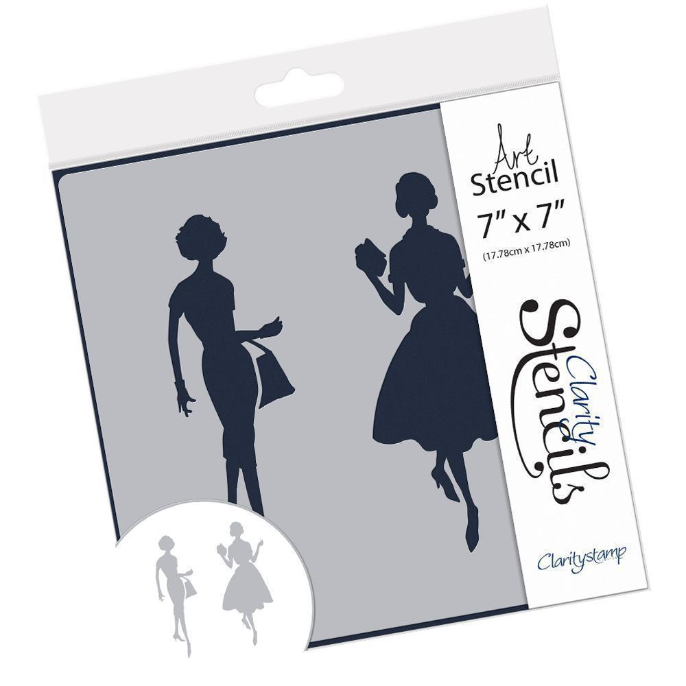 Elegant Ladies 3 7" x 7" Stencil