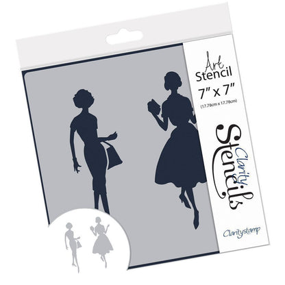 Elegant Ladies 3 7" x 7" Stencil
