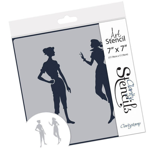 Elegant Ladies 4 7" x 7" Stencil