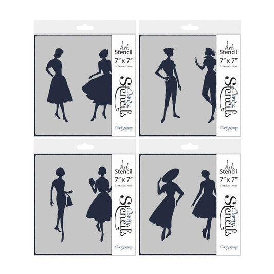 Elegant Ladies 7" x 7" Stencil Collection
