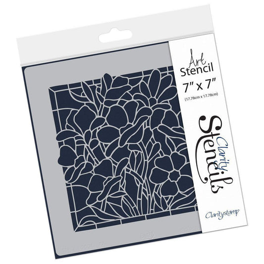 Flowers 7" x 7" Stencil