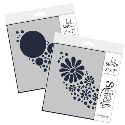 Jo's Bubbles & Flower Power 7" x 7" Stencil Collection