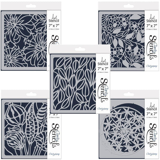 Pods & Foliage 7" x 7" Stencil Collection
