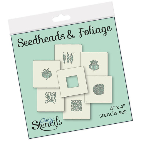 Seed Heads & Foliage Tiles 4" x 4" Stencil Collection