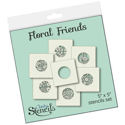 Floral Friends 5" x 5" Stencil Collection