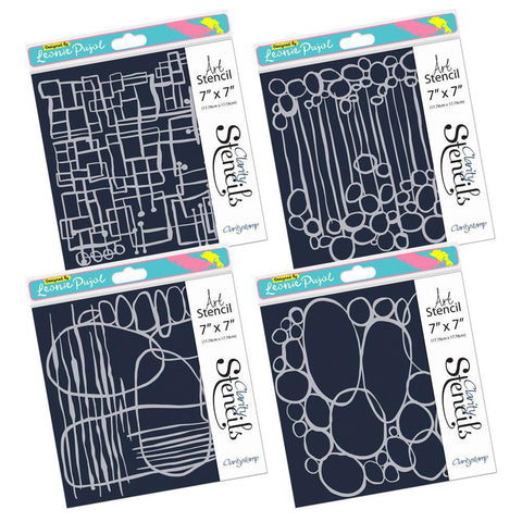 Leonie's Frameless Shapes 7" x 7" Stencil Collection