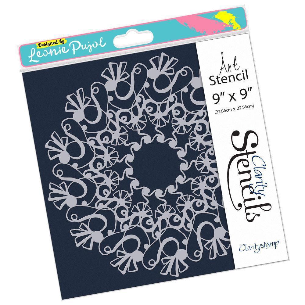 CLEARANCE Leonie's Flicked Circus 9" x 9" Frameless Stencil