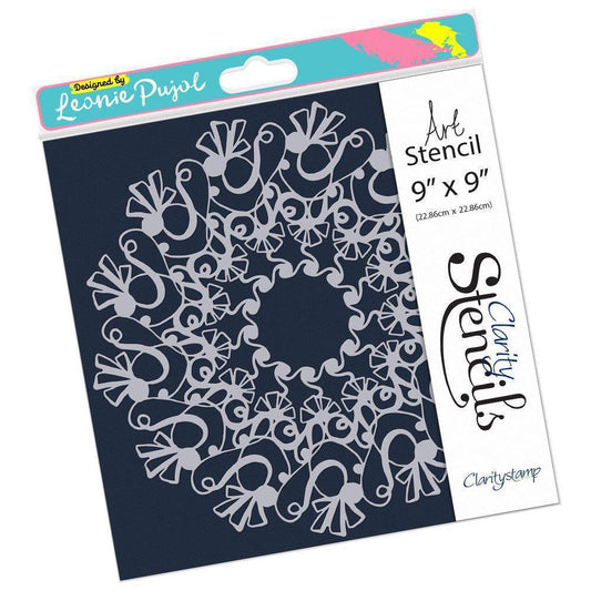 CLEARANCE Leonie's Flicked Circus 9" x 9" Frameless Stencil