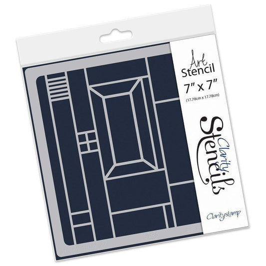 Abstract Squares 1 7" x 7" Stencil