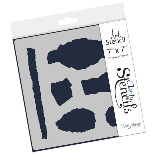 NDSC 05 Torn Shapes 7" x 7" Stencil
