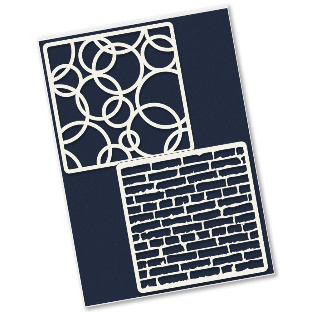 Rings & Brick Wall 4" x 4" Stencil Set