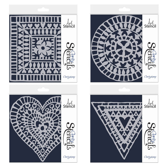 Block Print 7" x 7" Frameless Stencil Collection