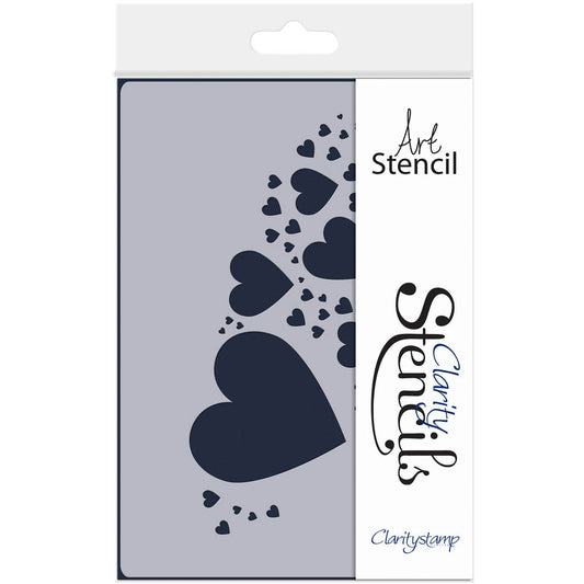 Hearts Burst A5 Stencil