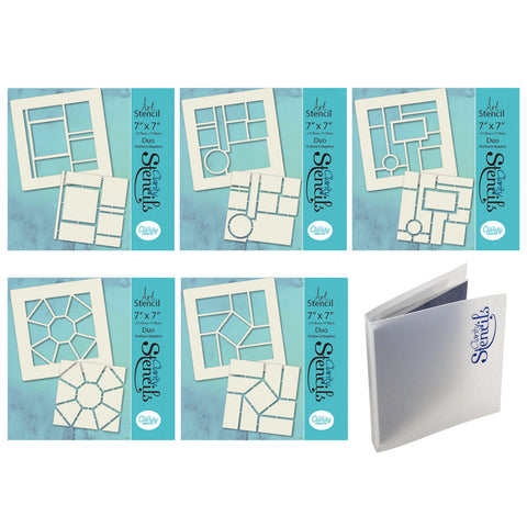 Abstract Layouts 7" x 7" Stencil & Folder Collection