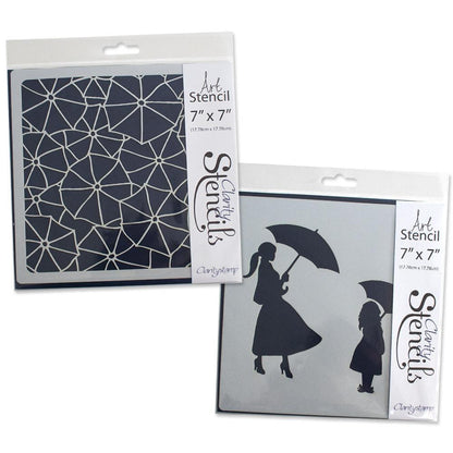 Umbrellas 7" x 7" Stencil Collection