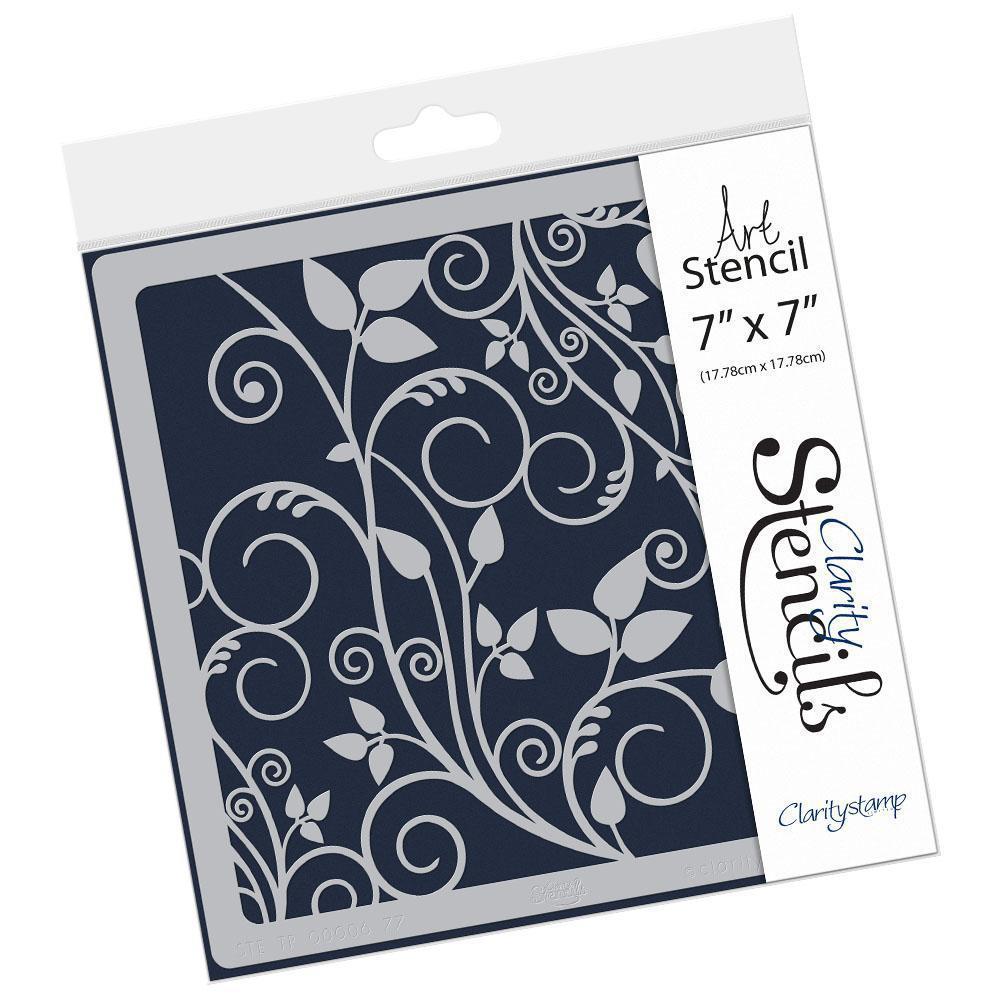 Leafy Swirl 7" x 7" Stencil