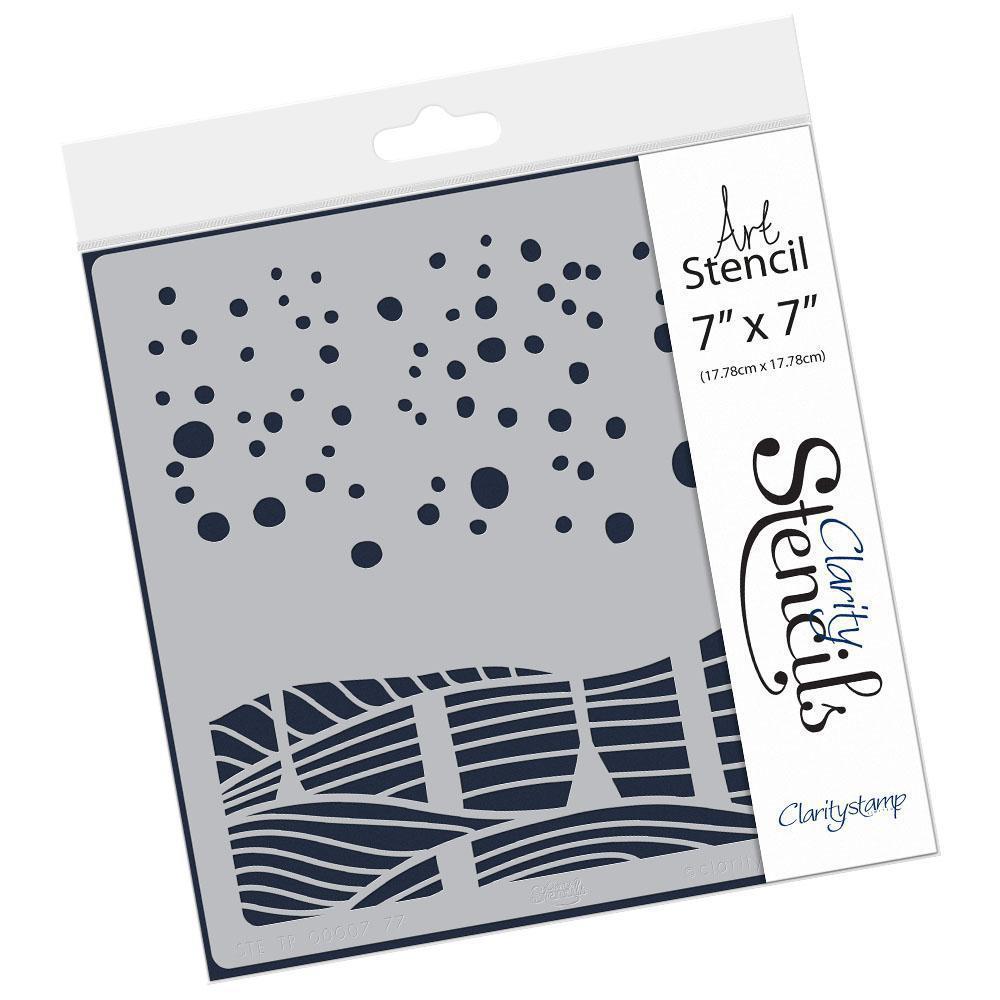 Snowy Treescape 7" x 7" Stencil