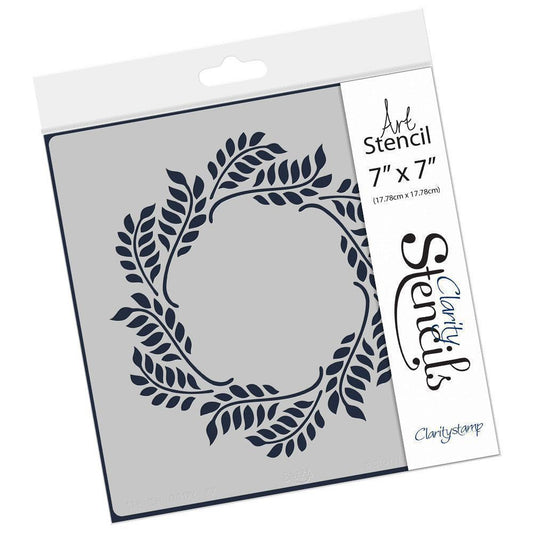 Olive Branch Wreath 7" x 7" Stencil
