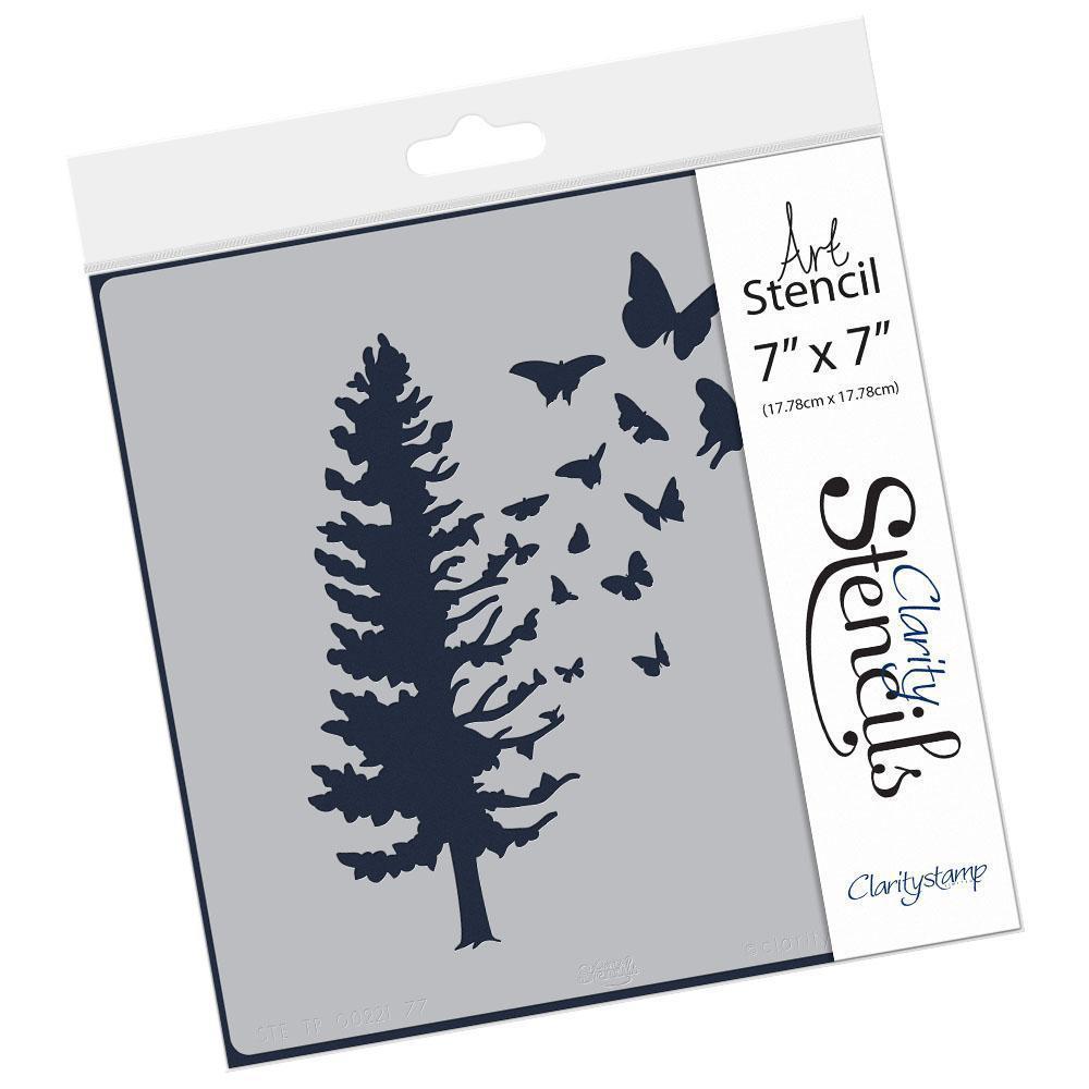 Butterfly Tree 7" x 7" Stencil
