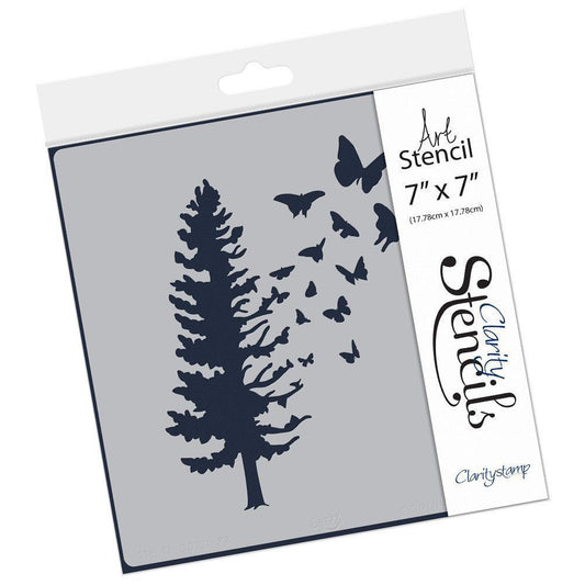 Butterfly Tree 7" x 7" Stencil