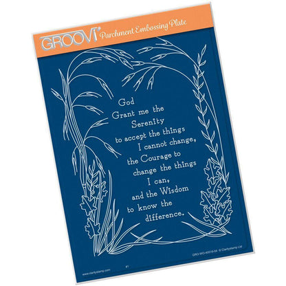 Serenity Prayer A5 Groovi Plate