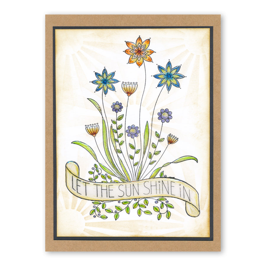 Barbara's SHAC Let the Sun Shine Doodle A5 Stamp & Mask Set