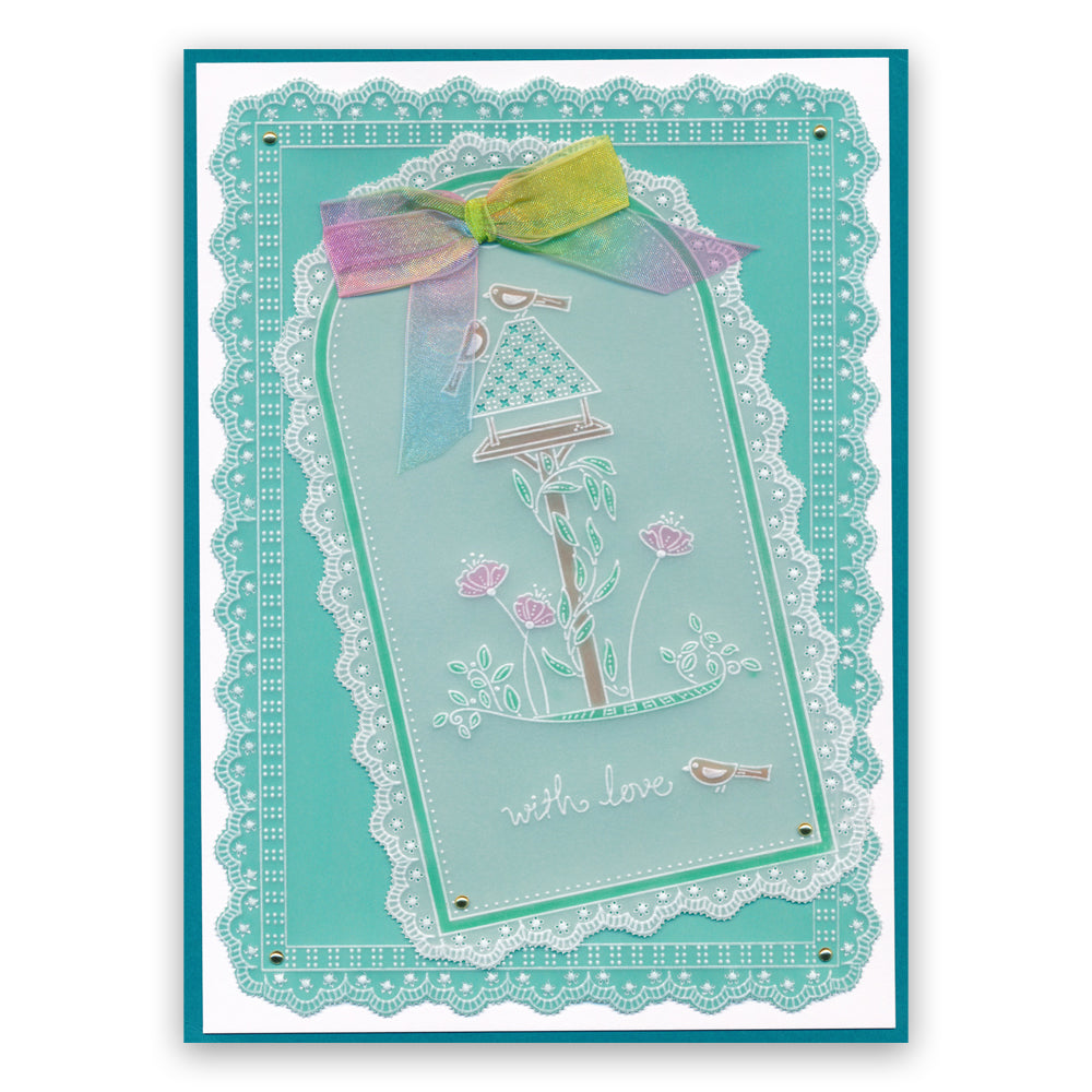 Barbara's SHAC Bird Table Doodle A5 Groovi Plate