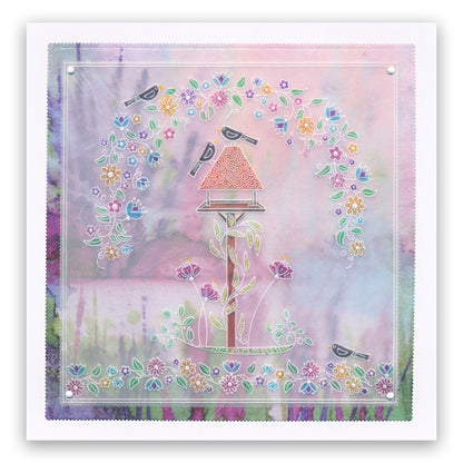 Barbara's SHAC Bird Table Doodle A5 Groovi Plate