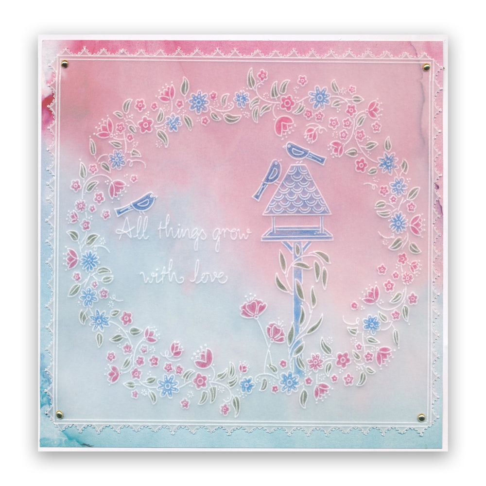 Barbara's SHAC Bird Table Doodle A5 Groovi Plate