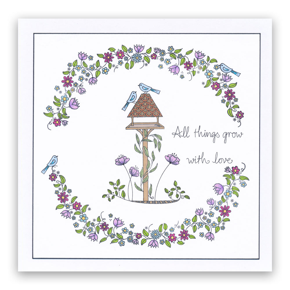 Barbara's SHAC Bird Table Doodle A5 Stamp Set