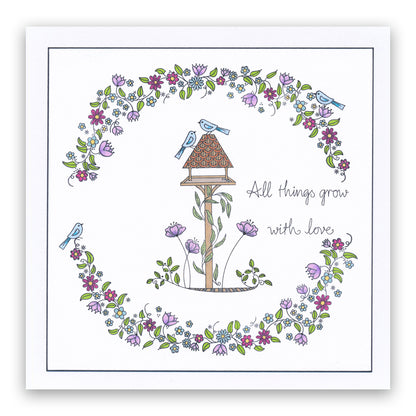 Barbara's SHAC Bird Table Doodle A5 Stamp Set