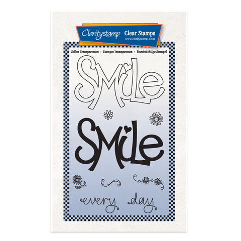 Smile - Feel Good Words - Two Way Overlay A6 Stamp & Mask Set