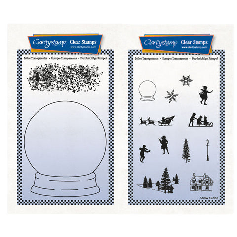Snow Globe Outline & Let it Snow Miniatures A6 Stamp & Mask Duo