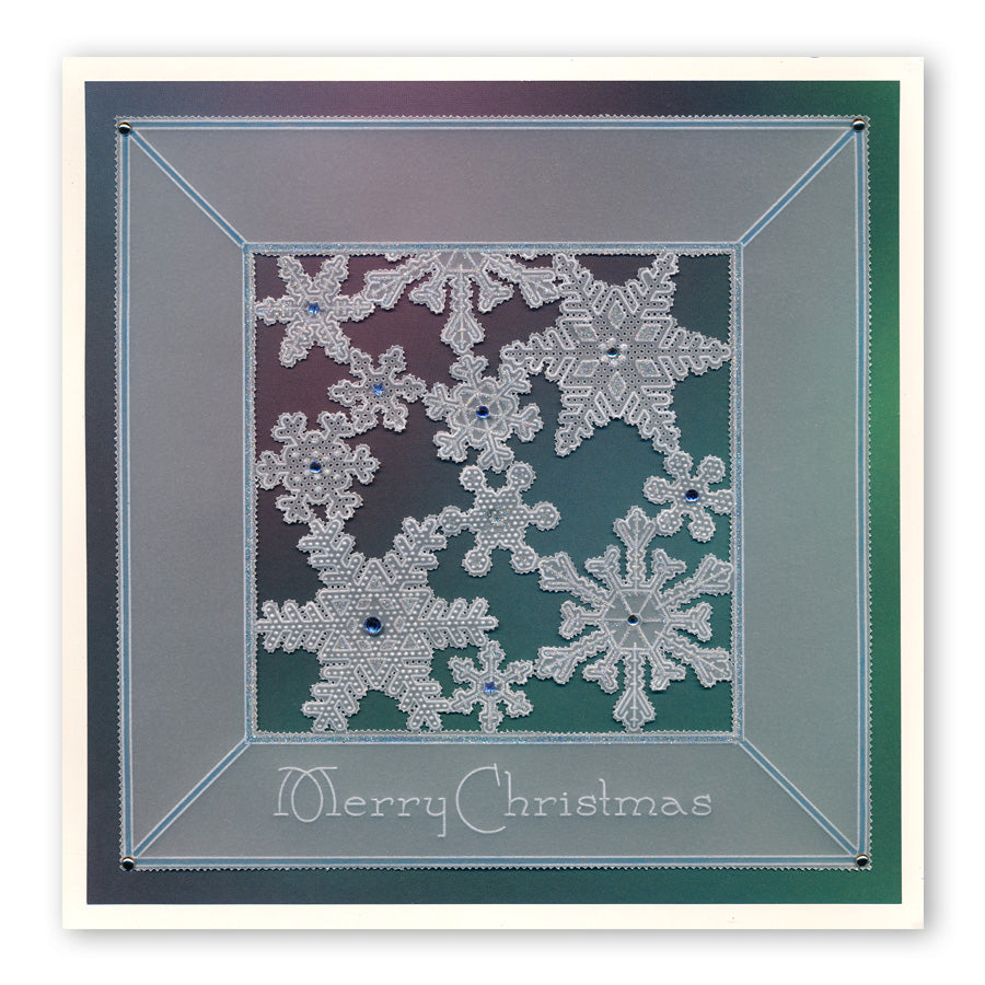 Small Snowflakes Duet A5 Square Groovi Plate & Grid Set