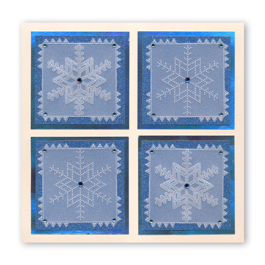 Small Snowflakes Duet A5 Square Groovi Plate & Grid Set
