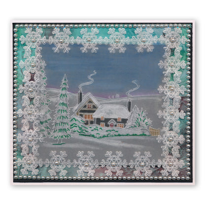 Small Snowflakes Duet A5 Square Groovi Plate & Grid Set