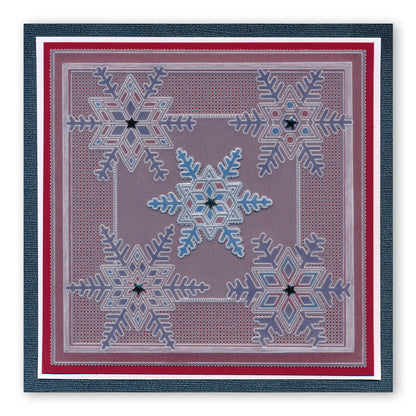 Large Snowflakes A5 Square Groovi Piercing Grid