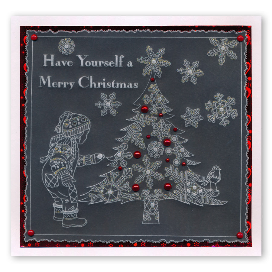 Small Snowflakes A5 Square Groovi Piercing Grid