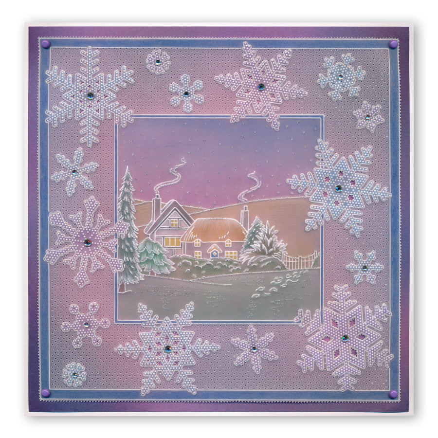 Small Snowflakes A5 Square Groovi Plate