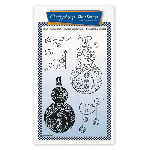 Tina's Snowmen - Two Way Overlay Christmas Ornaments A6 Stamp Set