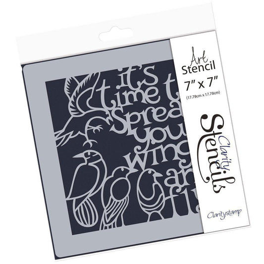 CLEARANCE It's Time to Spread Your Wings 7" x 7" Stencil