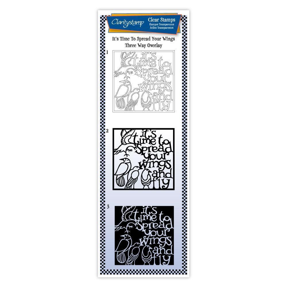 CLEARANCE It's Time to Spread Your Wings - Three Way Overlay A4 Slim Stamp Set